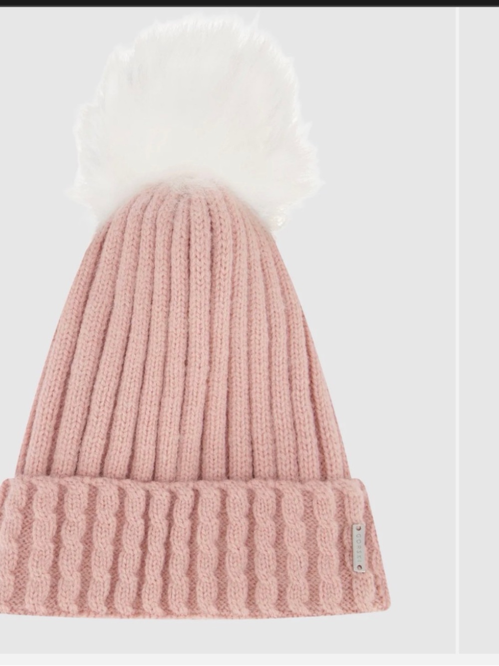 GORSKI
KNIT HAT WITH TOSCANA SHEARLING LAMB POMPOM
